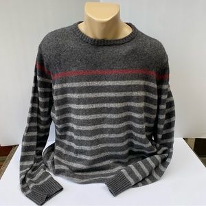Men’s Urban Pipeline Grey Maroon Striped Sweater Sz XL